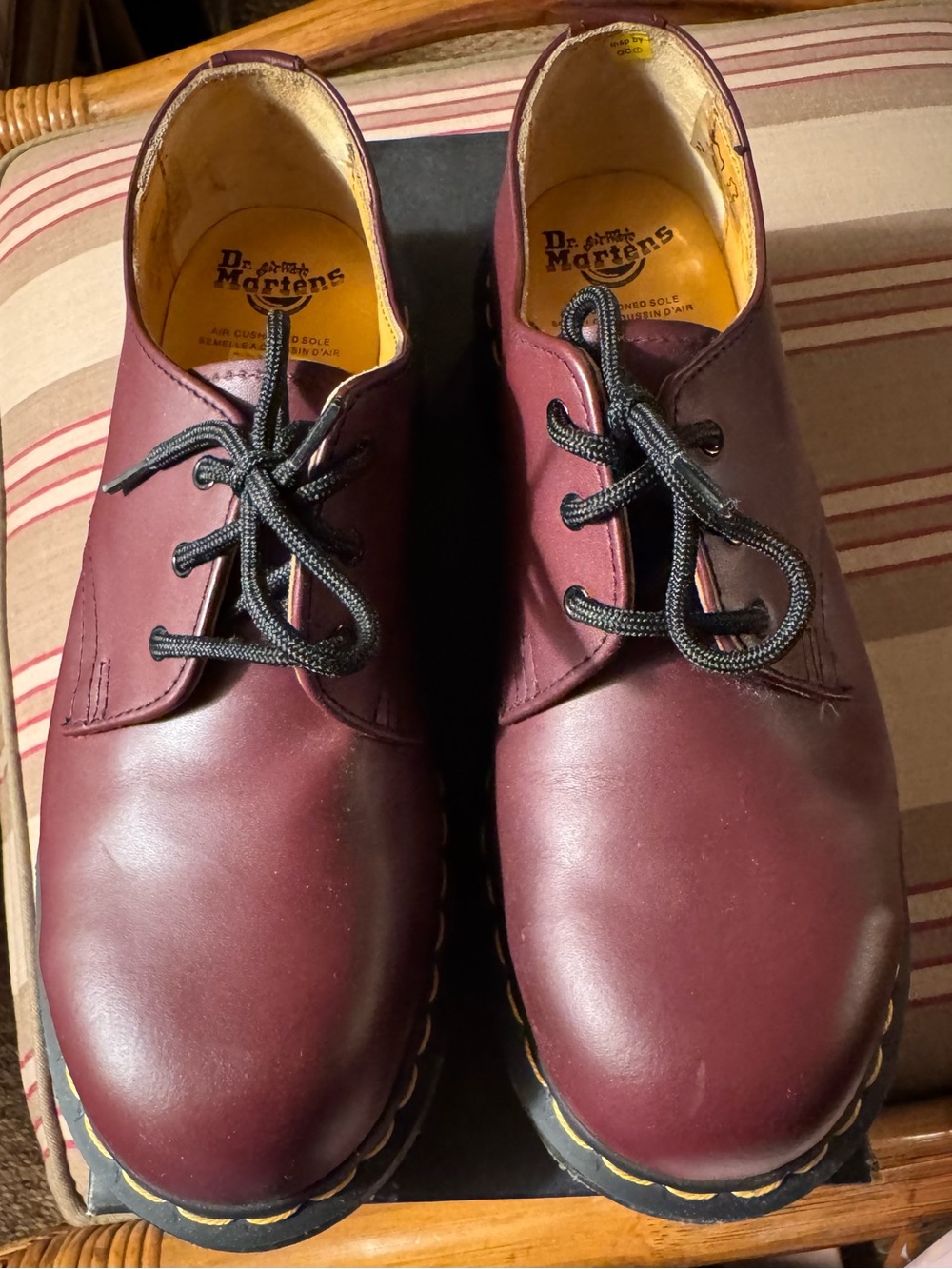 Dr. Martens Unisex Steel-Toe Burgundy 3-Eye Derby with Black Laces